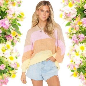 Show me Your MuMu Pismo Sweater in Color Sunny Stripe Knit Women’s Size S